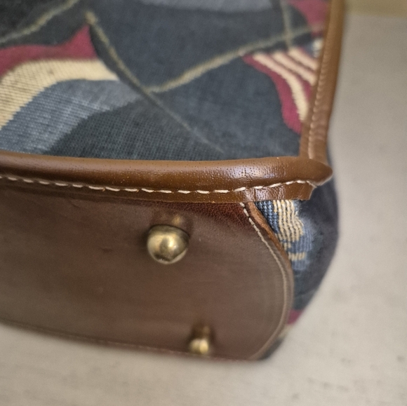 Brahmin Multi-Colored Flag Design Tapestry Tote Handbag - Picture 9 of 15